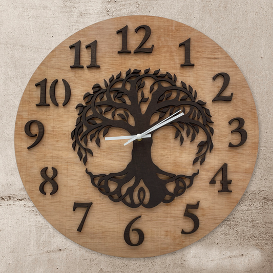 Impresionante Reloj de Madera Árbol de la Vida - Producción Limitada